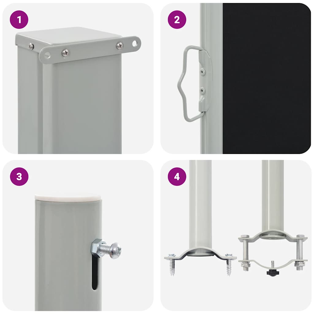 Ausziehbare Seitenmarkise 160x300 cm Schwarz