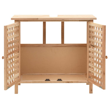 vidaXL Waschbeckenunterschrank Massivholz Walnuss 66x29x61 cm
