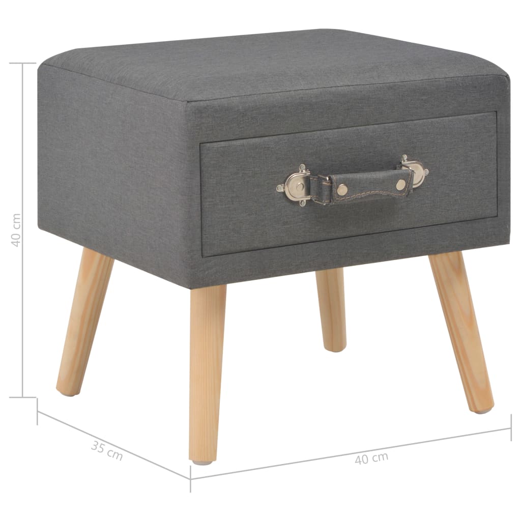 vidaXL Nachttisch Dunkelgrau 40x35x40 Stoff