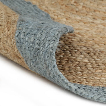 vidaXL Tapis fait à la main en jute avec bordure vert olive 150 cm