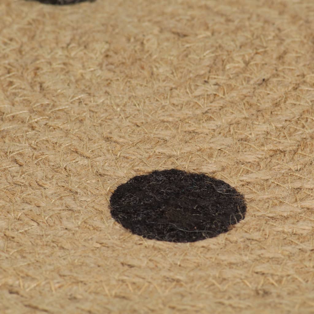 vidaXL Tapis fait à la main en jute à motif de pois 120 cm