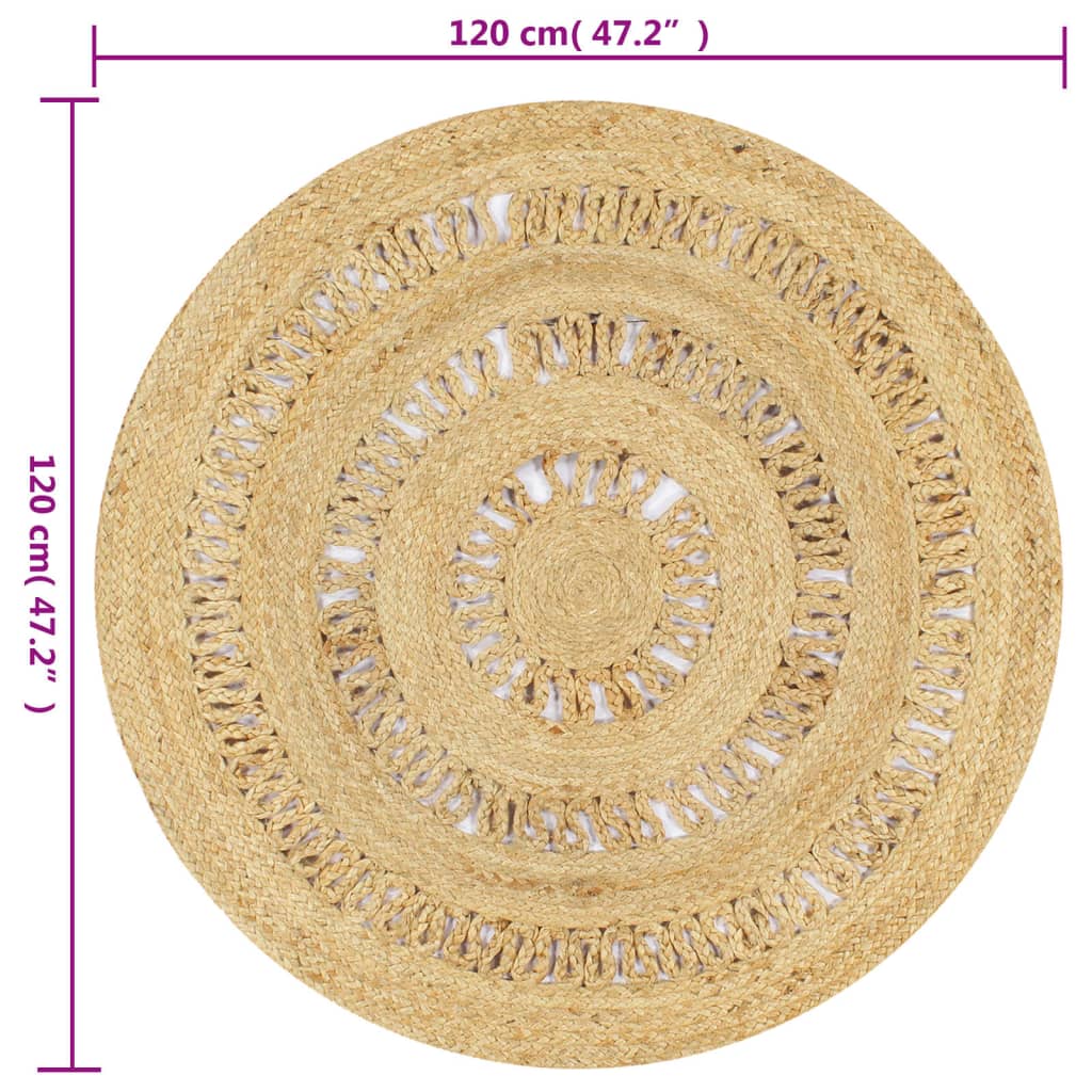 vidaXL Tapis tressé à la main en jute 90 cm