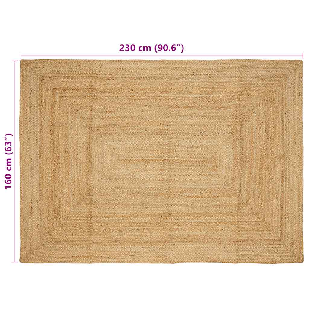vidaXL Tapis fait main Jute naturel 160x230 cm