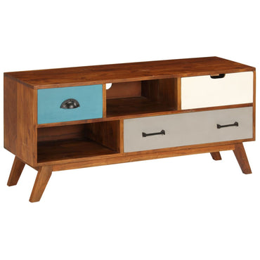 Meuble TV vidaXL avec 3 tiroirs 110x35x50 cm Bois d'acacia massif