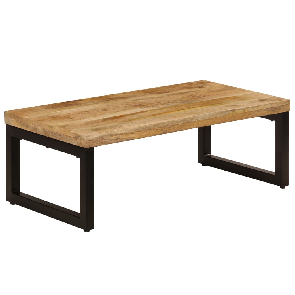 vidaXL Table basse 100x50x35 cm Bois de manguier massif et acier