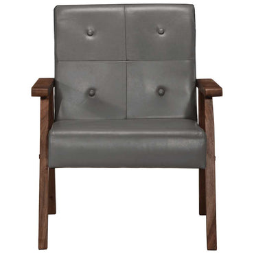 vidaXL Sessel Grau Echtleder