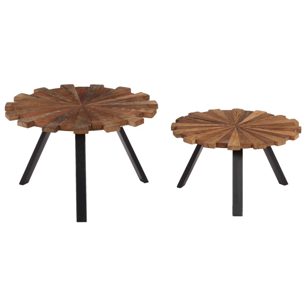 vidaXL Couchtische 2 Stk. Altholz Massiv
