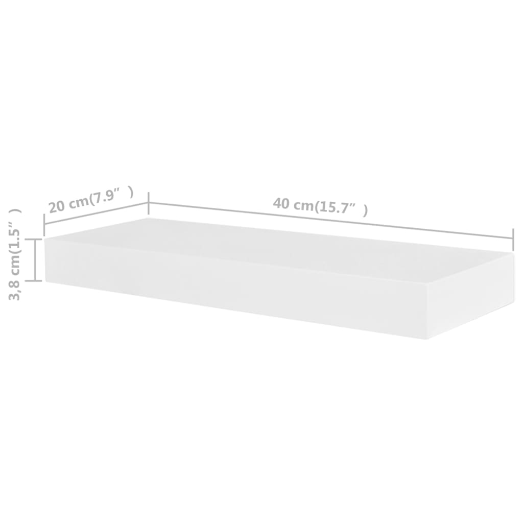 vidaXL Étagères murales 4 pcs Blanc 40 cm