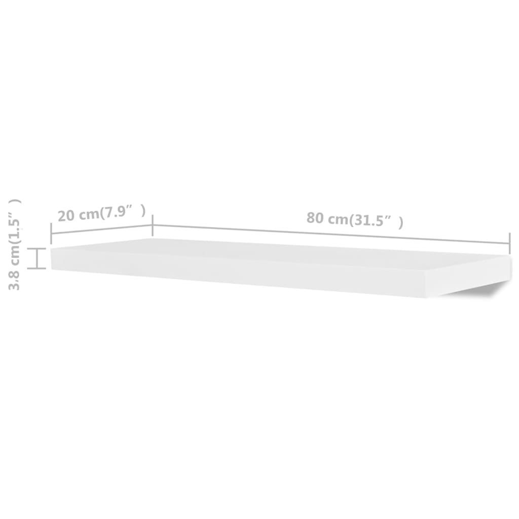 vidaXL Étagères murales 4 pcs Blanc 80 cm