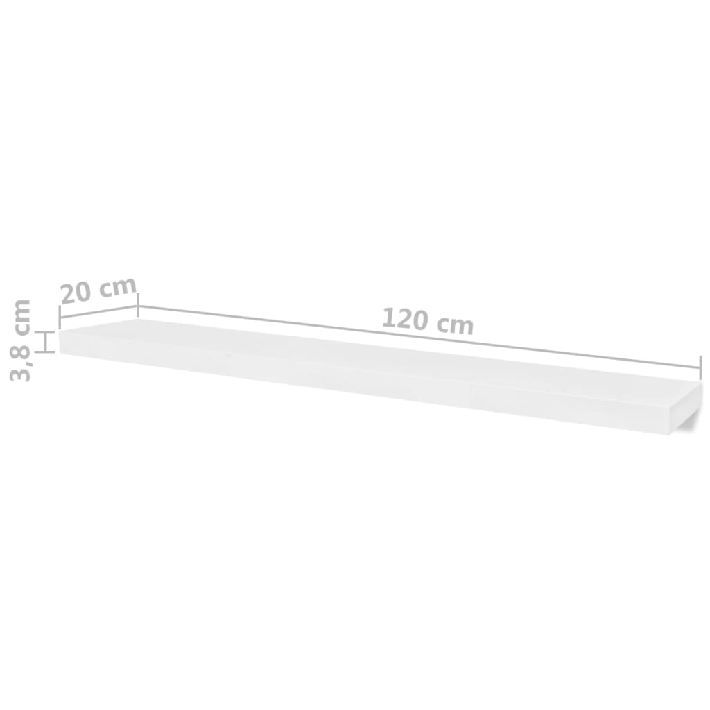 vidaXL Étagères murales 4 pcs Blanc 120 cm