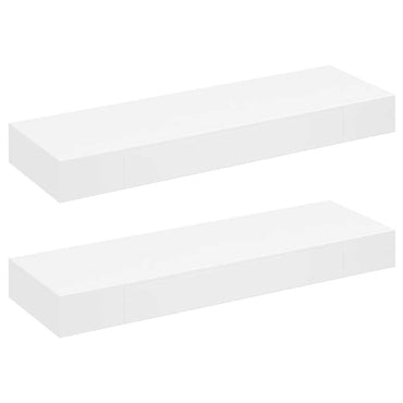vidaXL Étagère murale suspendue avec tiroirs 2 pcs Blanc 80 cm