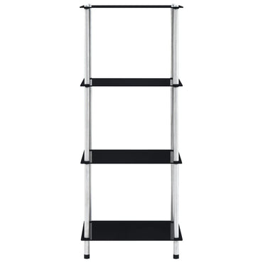 vidaXL Regal mit 4 Ablagen Schwarz 40x40x100 cm Hartglas
