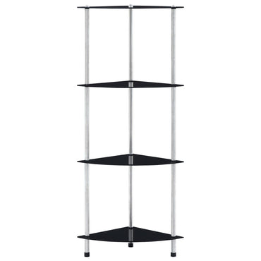 vidaXL Regal mit 4 Ablagen Schwarz 30x30x100 cm Hartglas