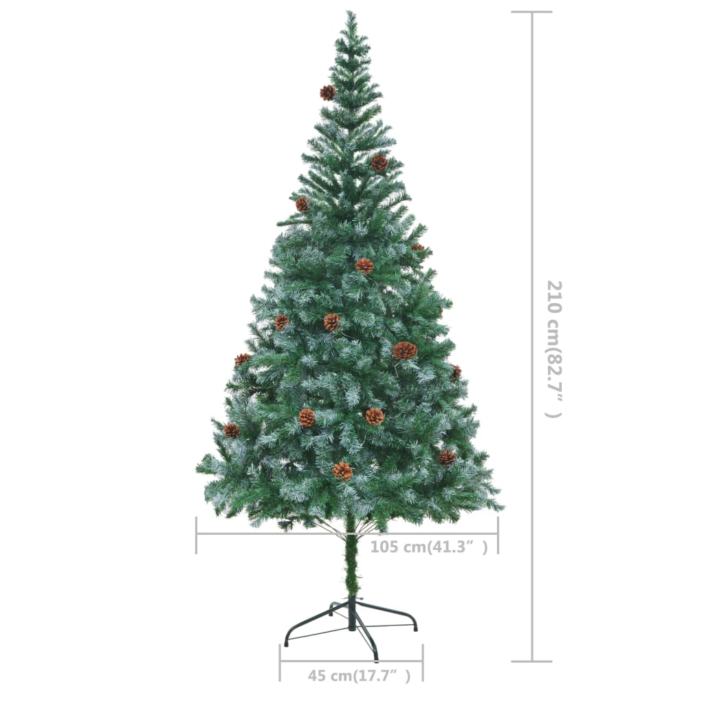 vidaXL Künstlicher Weihnachtsbaum mit Tannenzapfen 210 cm