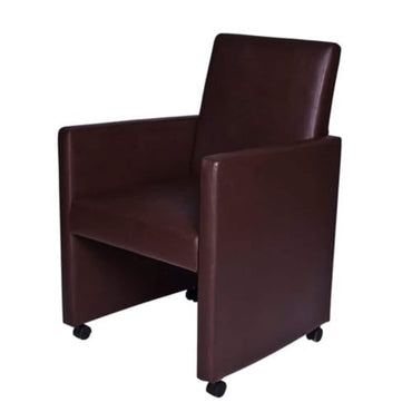 vidaXL Esszimmerstühle 2 Stk. Braun Kunstleder