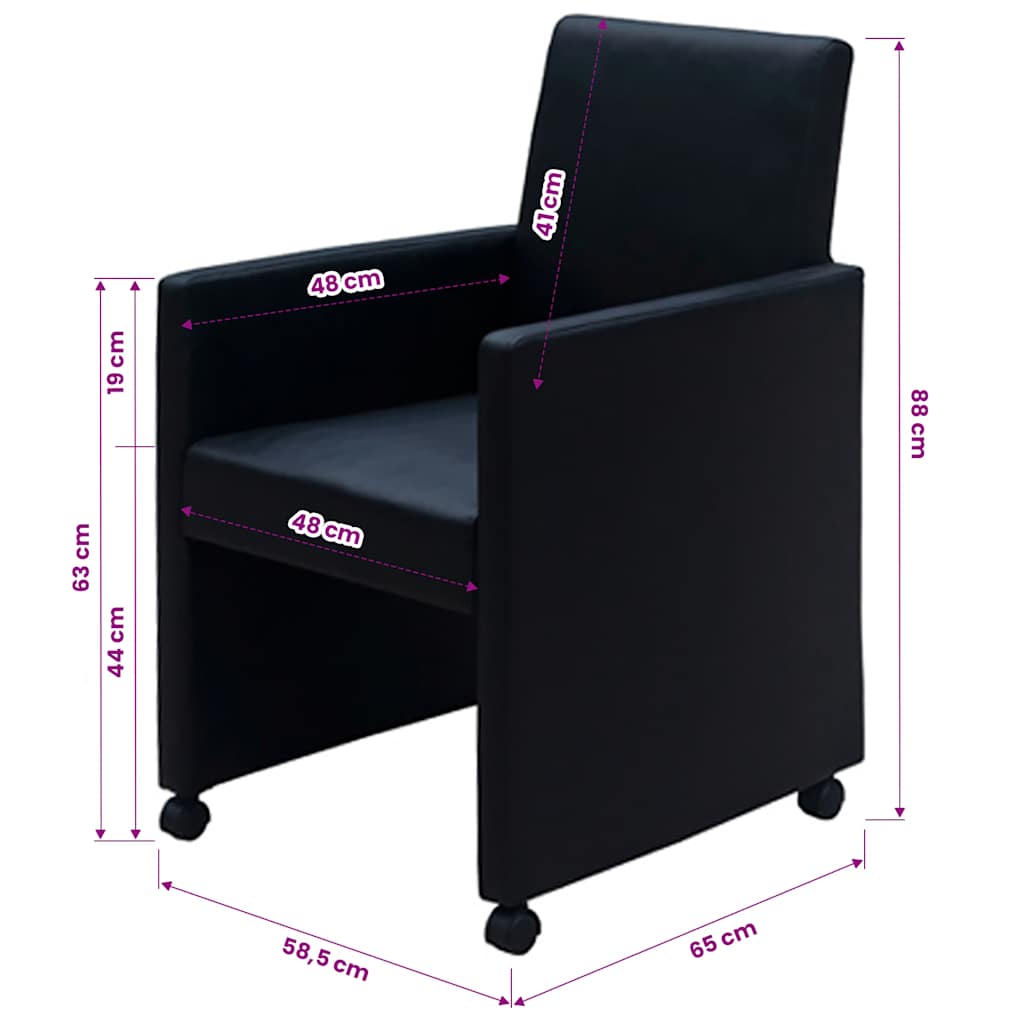 vidaXL Esszimmerstühle 4 Stk. Schwarz Kunstleder