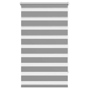 vidaXL Store double enroulement zèbre 70,9 x 120 cm, largeur de tissu 66,7 cm, gris