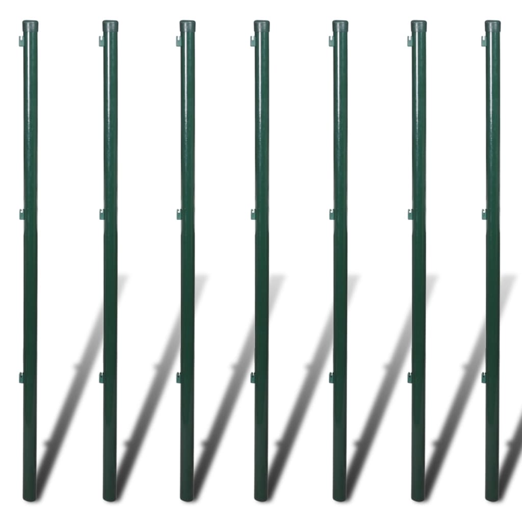 vidaXL Maschendrahtzaun mit Pfosten Stahl 1,25x15 m Grün