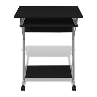 Table d'ordinateur Chariot d'ordinateur Bureau PC Bureau portable sur roulettes noir