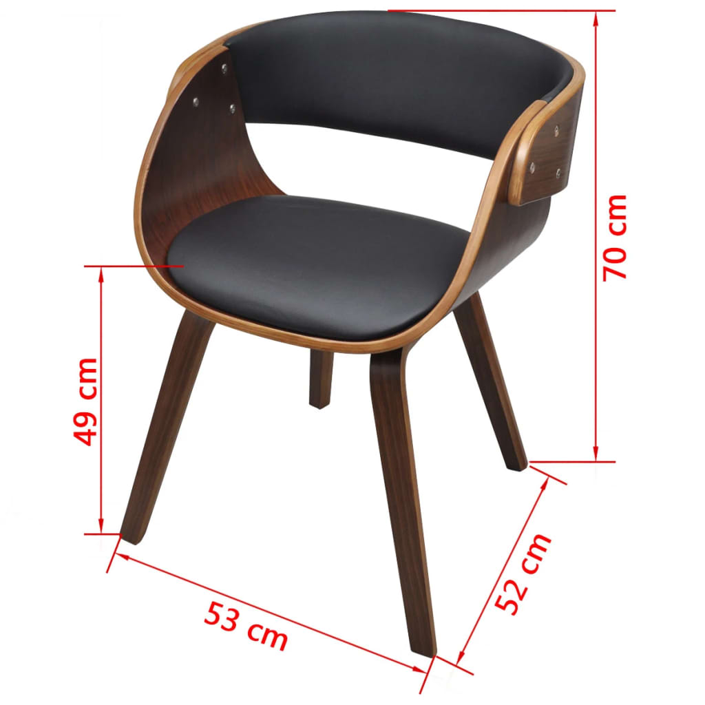 vidaXL Chaises de salle à manger 2 pcs Marron Bois courbé et similicuir