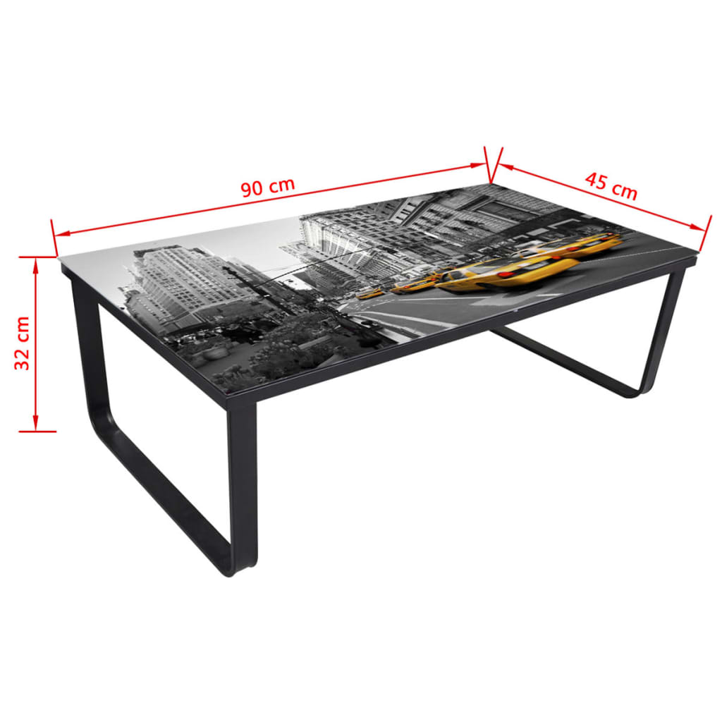 vidaXL Couchtisch mit Glasplatte Rechteckig