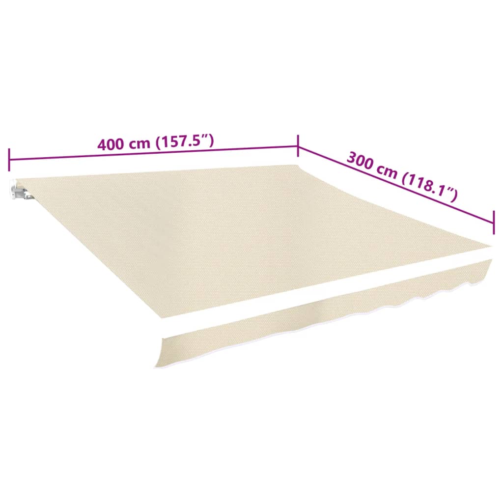 vidaXL Toile de store banne en toile écrue 4x3 m (sans cadre)