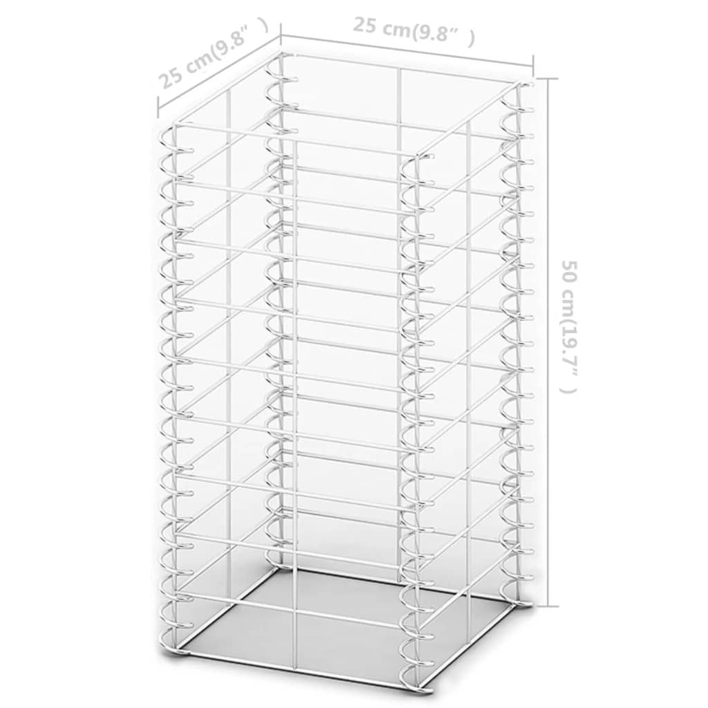 vidaXL Gabionen-Set 3-tlg. Verzinkter Draht 25×25×50 cm