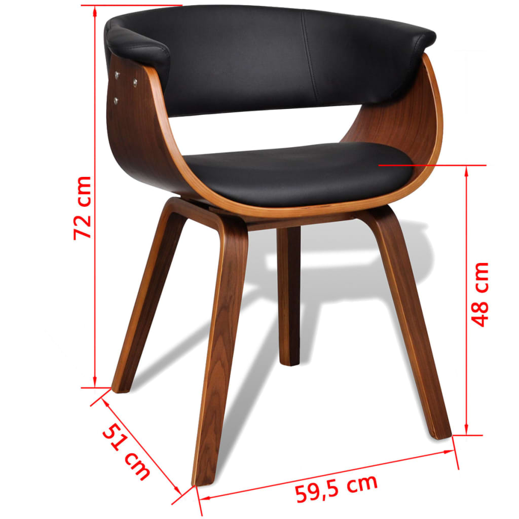 vidaXL Chaises de salle à manger 6 pcs. Bois courbé et similicuir