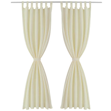 Vorhänge Gardinen aus Satin 2-teilig 140 x 245 cm Creme
