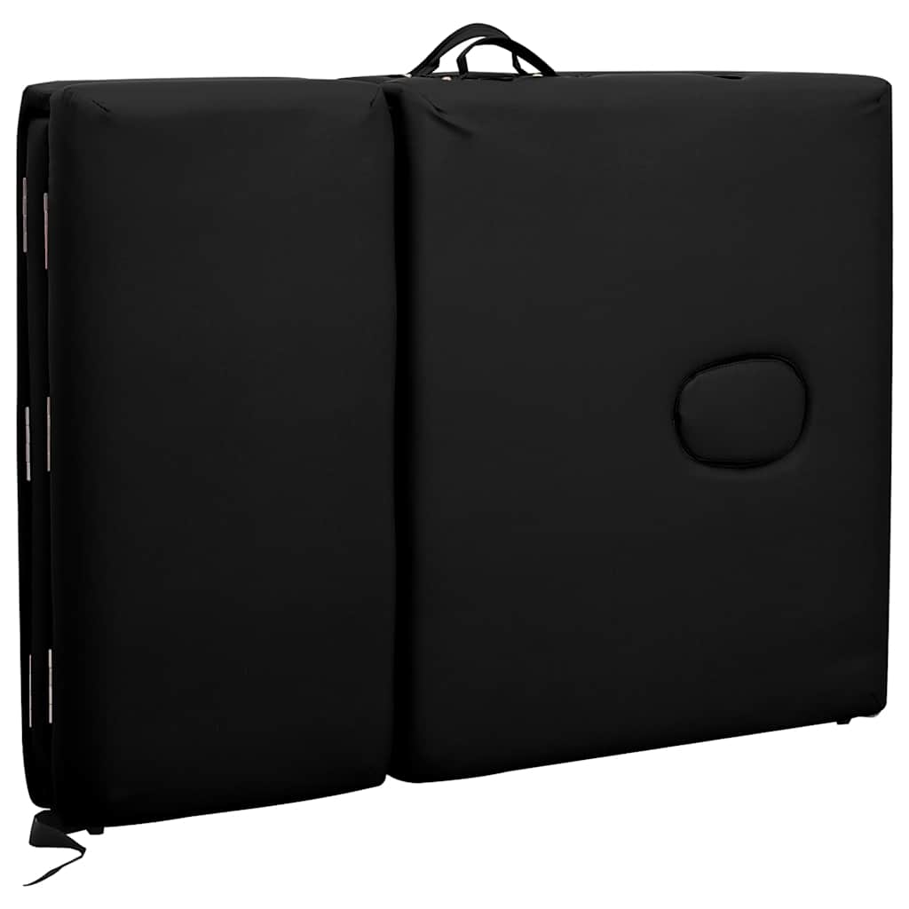 Massageliege Klappbar 4-Zonen mit Aluminiumgestell Schwarz