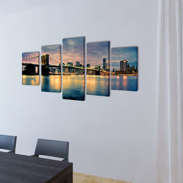 Tableaux Décoration Set Brooklyn Bridge Vue sur le lac 200 x 100 cm