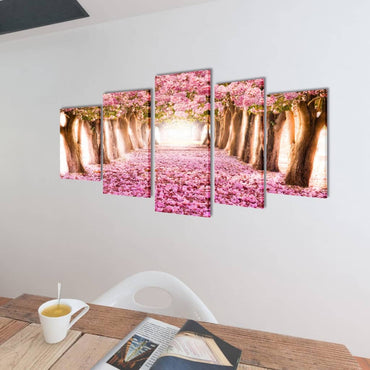 Set de décoration tableaux Fleurs de cerisier 200 x 100 cm