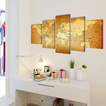 Tableaux Décoration Ensemble Carte du Monde 100 x 50 cm