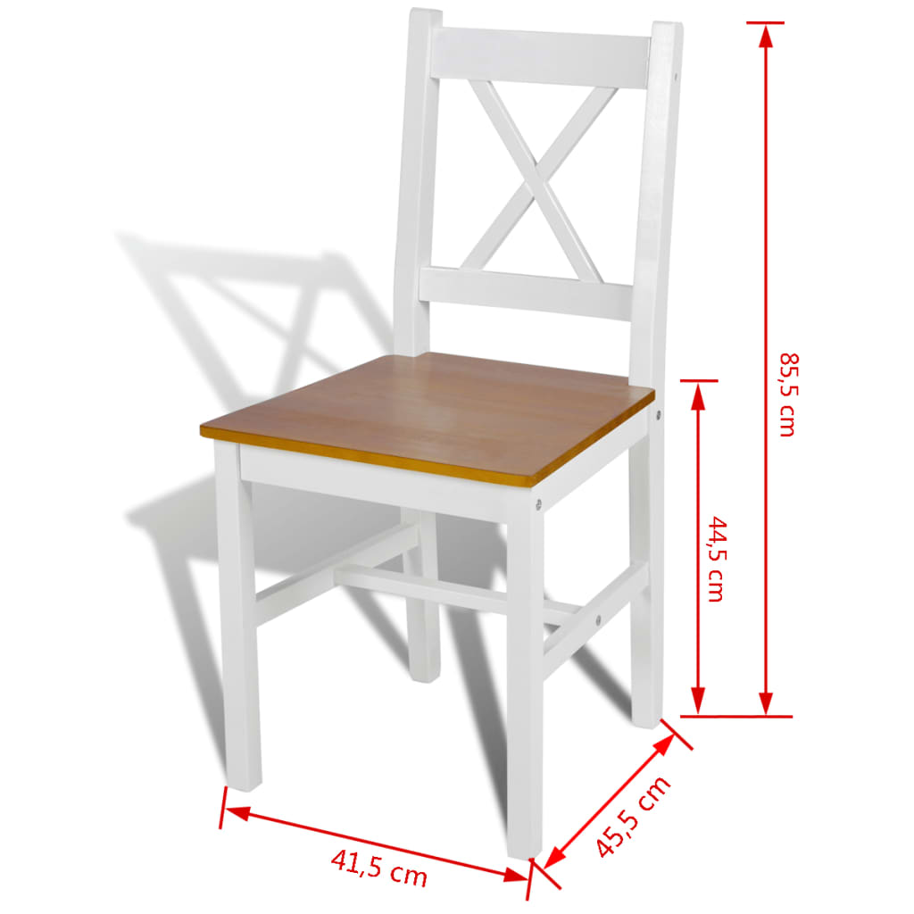 vidaXL Esszimmerstühle 2 Stk. Weiß Kiefernholz