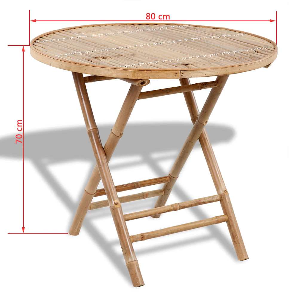 vidaXL Salle à manger de jardin 5 pcs pliable bambou