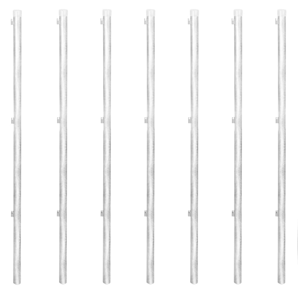 vidaXL Maschendrahtzaun mit Pfosten Stahl Verzinkt 15x1,25 m Silbern
