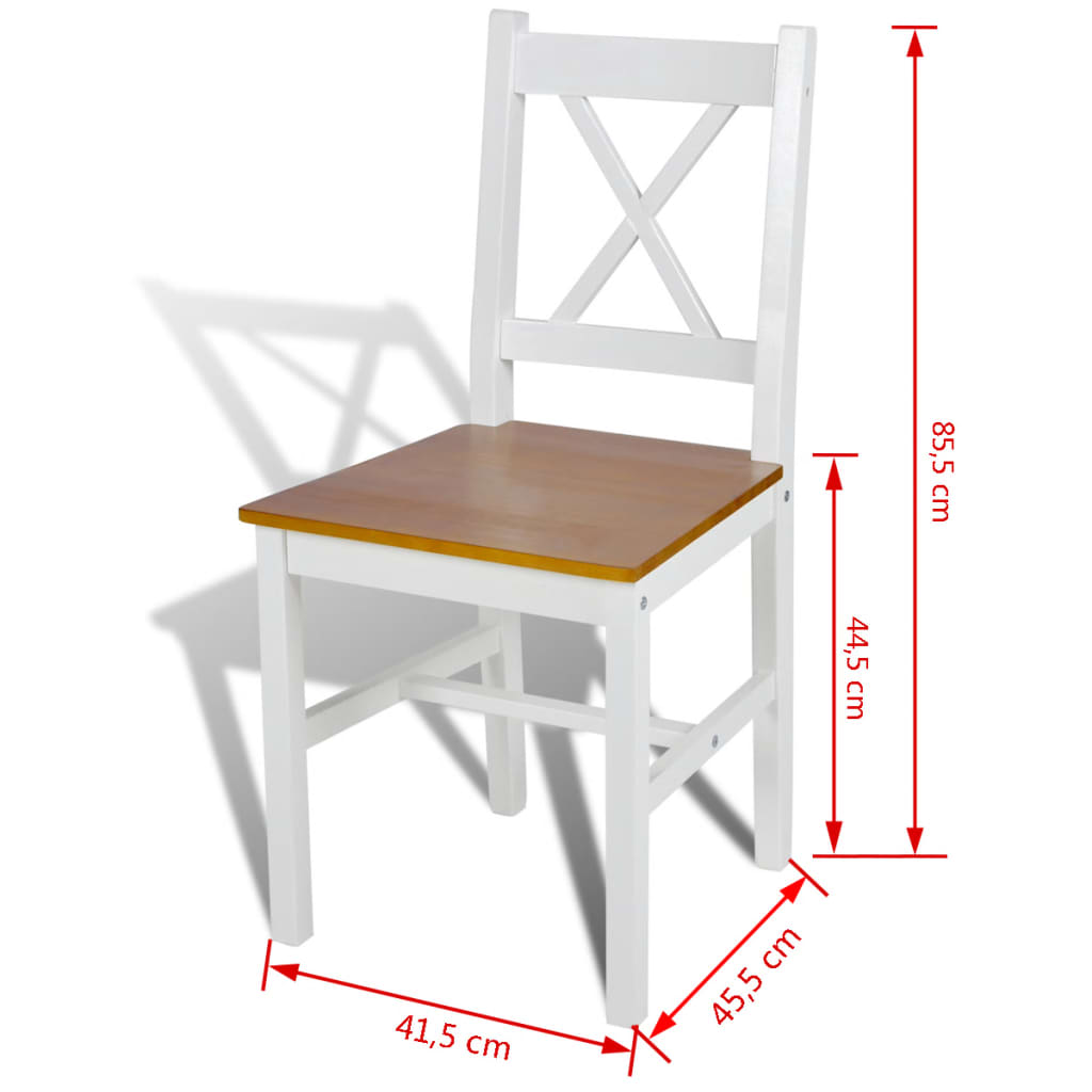 vidaXL Esszimmerstühle 6 Stk. Weiß Kiefernholz
