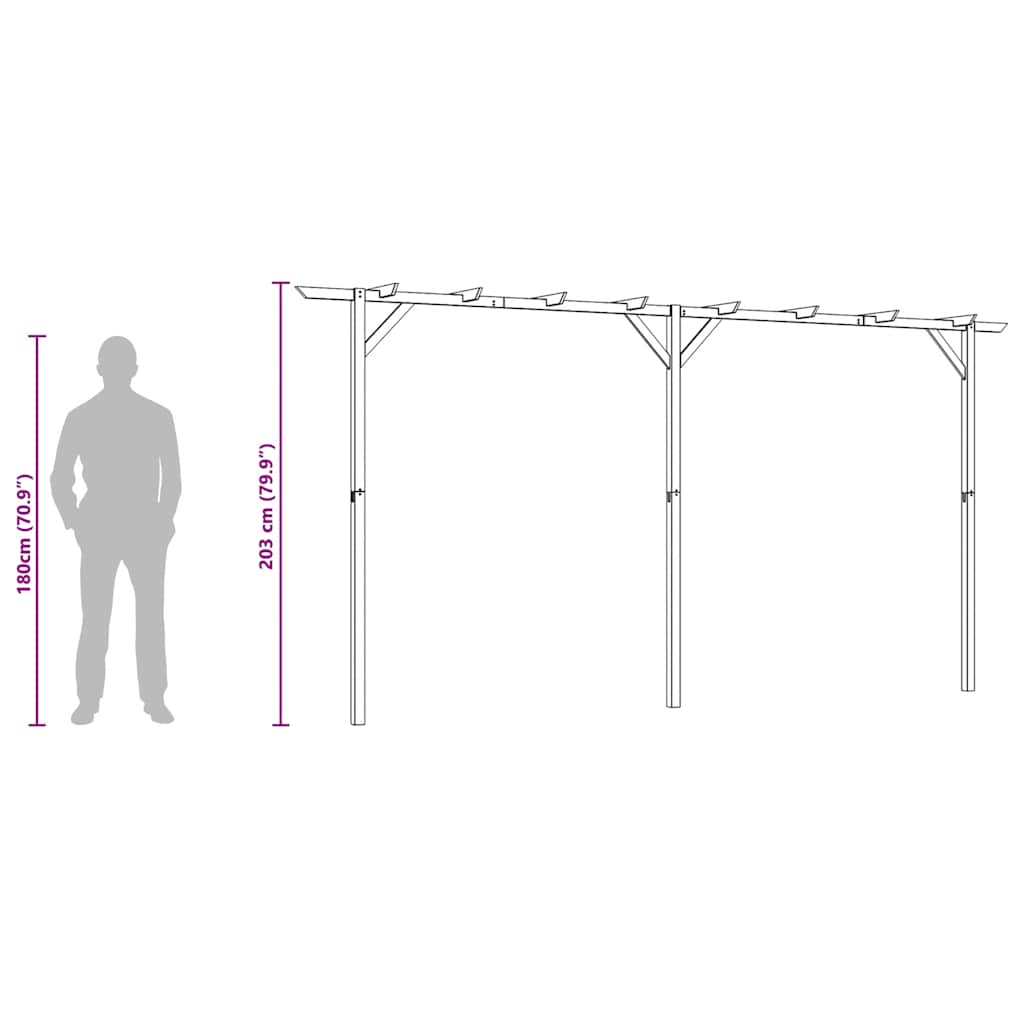 Gartenpergola 410x40x203 cm Holz