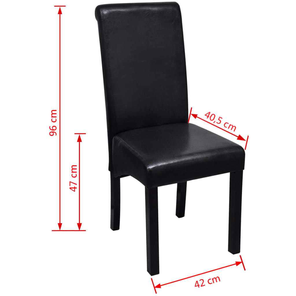 vidaXL Esszimmerstühle 4 Stk. Schwarz Kunstleder