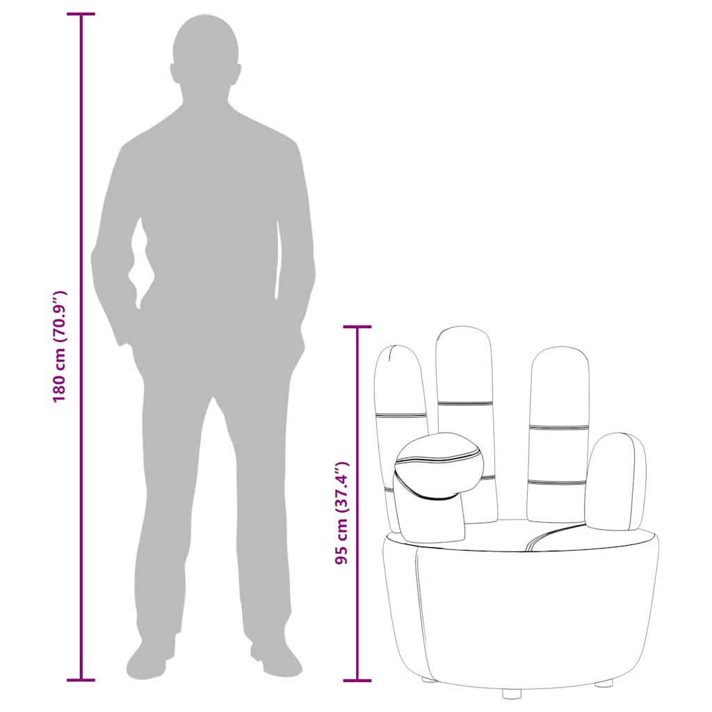 vidaXL Sessel in Handform Grau Samt