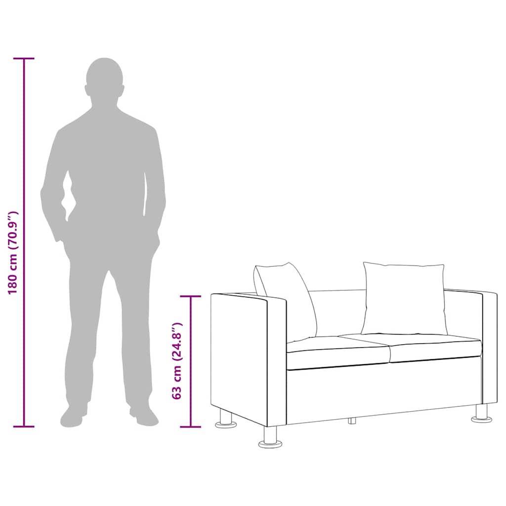 vidaXL 2-Sitzer-Sofa Kunstleder Weiß