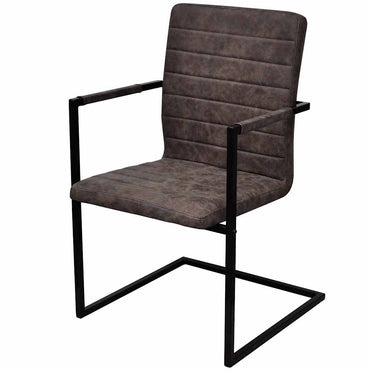 vidaXL Freischwinger 2 Stk. Dunkelbraun Kunstleder