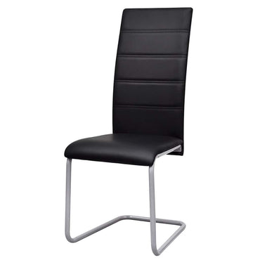 vidaXL Freischwinger 2 Stk. Schwarz Kunstleder