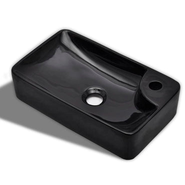 Keramik Waschbecken mit Hahnloch schwarz
