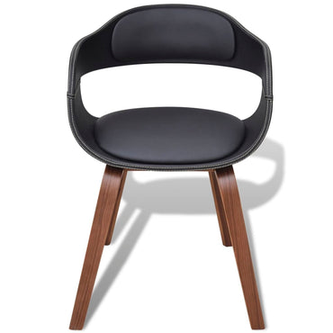 vidaXL Chaises de salle à manger 4 pcs Similicuir et bois courbé noirs