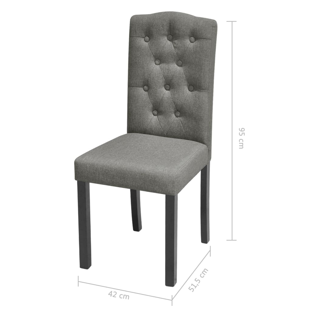 vidaXL Esszimmerstühle 4 Stk. Grau Stoff
