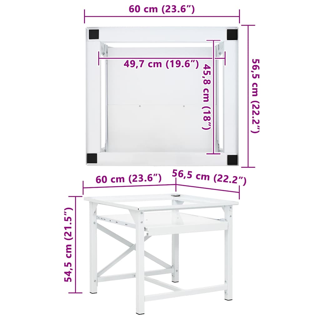 Waschmaschinen-Untergestell mit Ausziehbarer Ablage Weiß