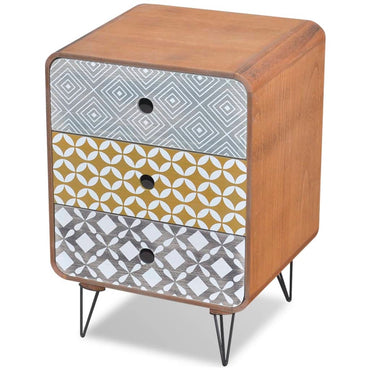 vidaXL Commode de chevet avec 3 tiroirs Marron