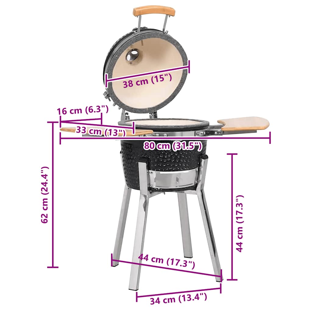 Kamado Grill BBQ Smoker Keramik 33 cm