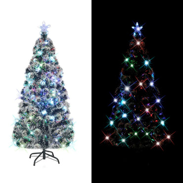 vidaXL Sapin de Noël pré-illuminé avec support et LED 180 cm Fibre optique